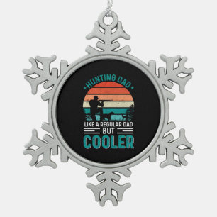 Hunting Dad Snowflake Pewter Christmas Ornament