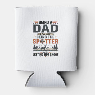 Hunting Dad Spotter Vintage Engraving Shirt Design Can Cooler