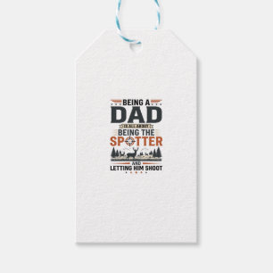 Hunting Dad Spotter Vintage Engraving Shirt Design Gift Tags