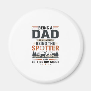 Hunting Dad Spotter Vintage Engraving Shirt Design Magnet