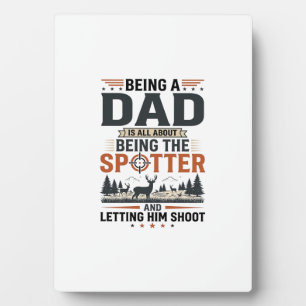 Hunting Dad Spotter Vintage Engraving Shirt Design Plaque