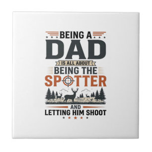 Hunting Dad Spotter Vintage Engraving Shirt Design Tile