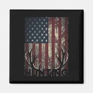 Hunting Deer American Flag Wild Outdoor Hunter Magnet