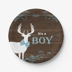 Hunting Deer Boy Baby Shower Paper Plate