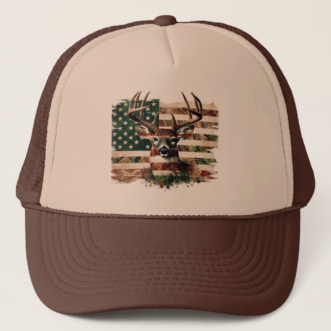 Hunting Deer Flag Hat (Front)