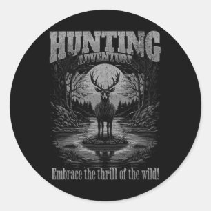Hunting Deer Hunting Hunt Hunter Classic Round Sticker
