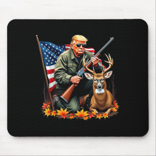 Hunting Deer Season Vintage Trump Usa Flag Camoufl Mouse Mat