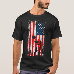 Hunting Dog American Flag Duck Bird Hunting T-Shirt