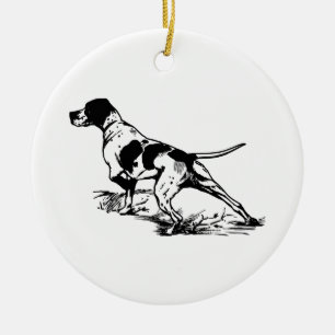 Hunting Dog Ceramic Tree Decoration