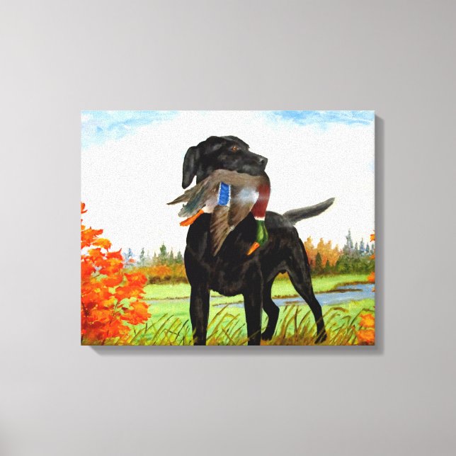 Hunting Dog Painting Wrapped Canvas (Front)