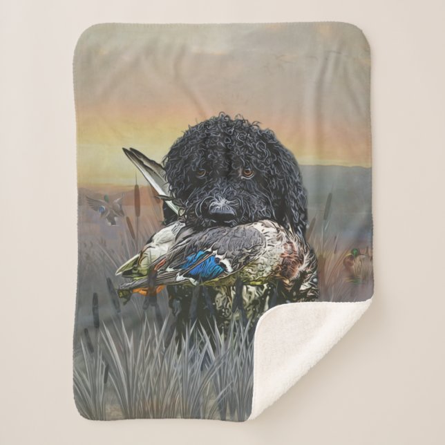 Hunting dog   sherpa blanket (Front)