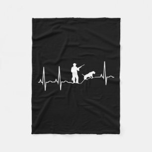 Hunting Dog Shirt - Hound Hunter Heartbeat  Fleece Blanket