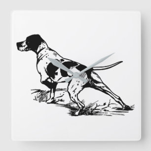 Hunting Dog Square Wall Clock