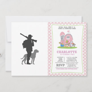 Hunting dog with hunter - Choose background colour Invitation