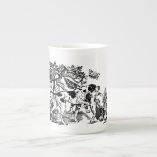 hunting dogs bone china mug