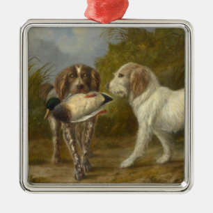 Hunting Dogs (by Carlo Ademollo) Metal Tree Decoration
