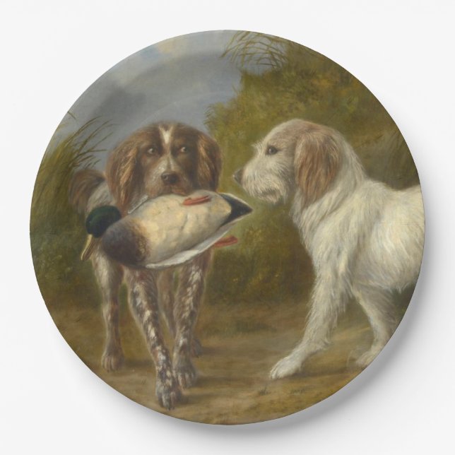 Hunting Dogs (by Carlo Ademollo) Paper Plate (Front)