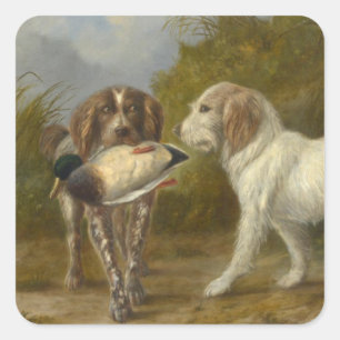Hunting Dogs (by Carlo Ademollo) Square Sticker