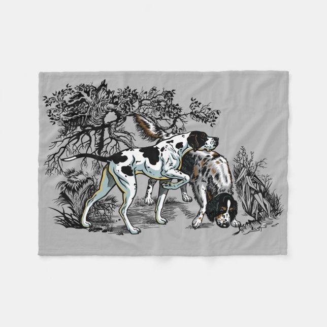 hunting dogs fleece blanket (Front (Horizontal))