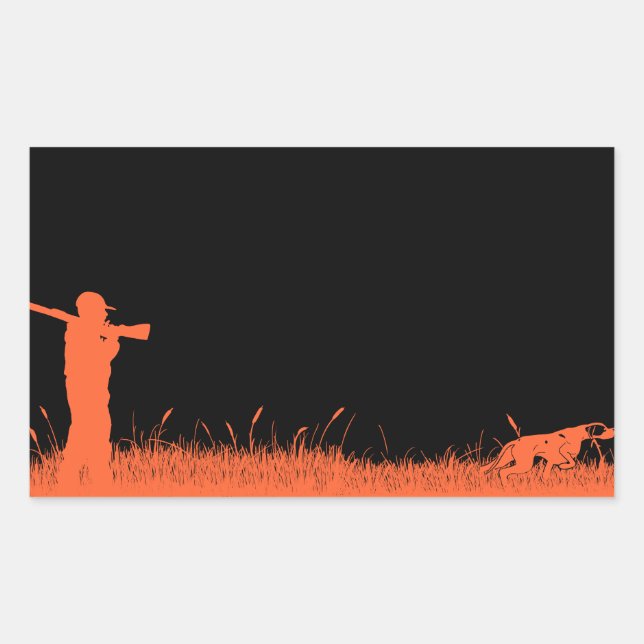Hunting Dogs Graphic Orange Pointing Dog Hunter  Rectangular Sticker (Front)