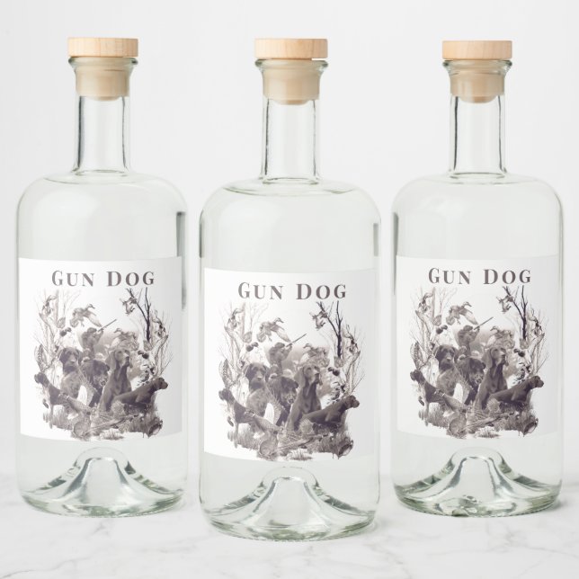 Hunting dogs ,Gun dogs, Hunting season  Liquor Bottle Label (Bottles)