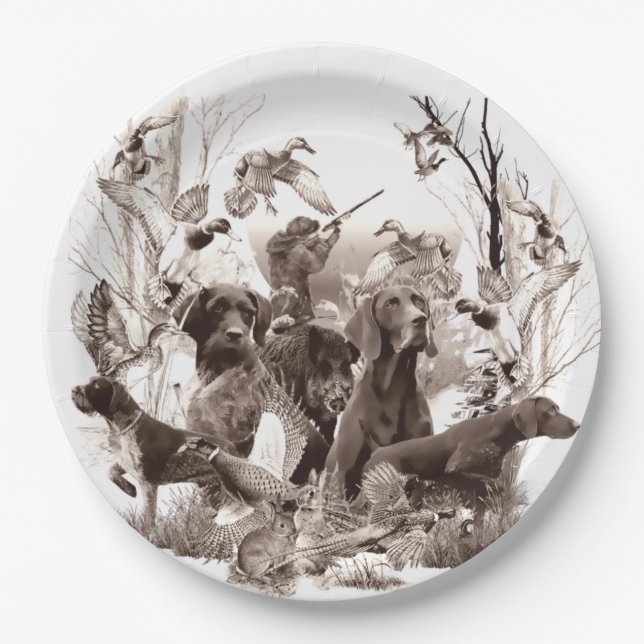 Hunting dogs ,Gun dogs,Hunting season  Paper Plate (Front)