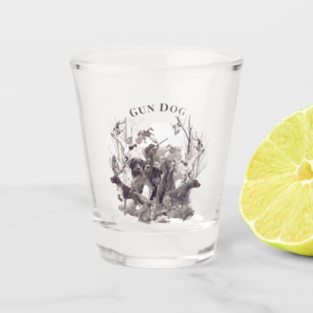 Hunting dogs ,Gun dogs, Hunting season  Shot Glass (Front)