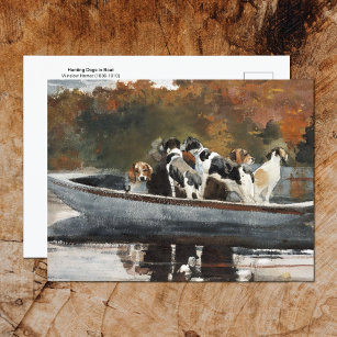 Hunting Dogs in Boat Winslow Homer Postcard
