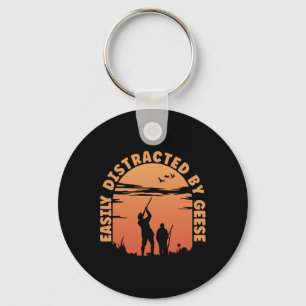 Hunting Ducks Distracted By Goose Hunter  Key Ring