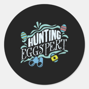 Hunting Eggspert Easter Bunny Egg _1 Classic Round Sticker