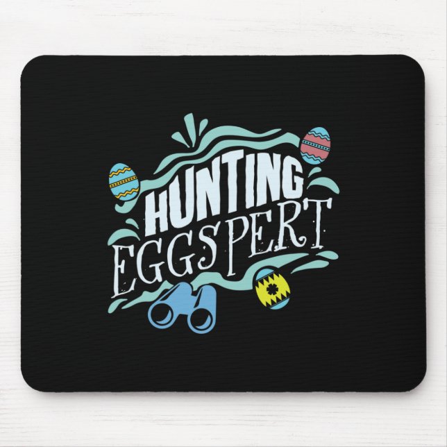 Hunting Eggspert Easter Bunny Egg  Mouse Mat (Front)