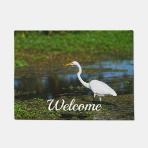 Hunting Egret Welcome Doormat
