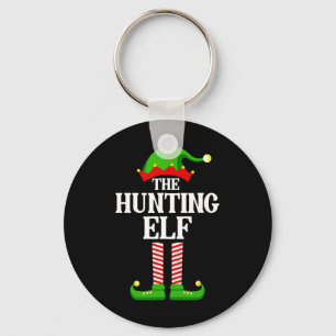 Hunting Elf Family Matching Group Funny Christmas Key Ring