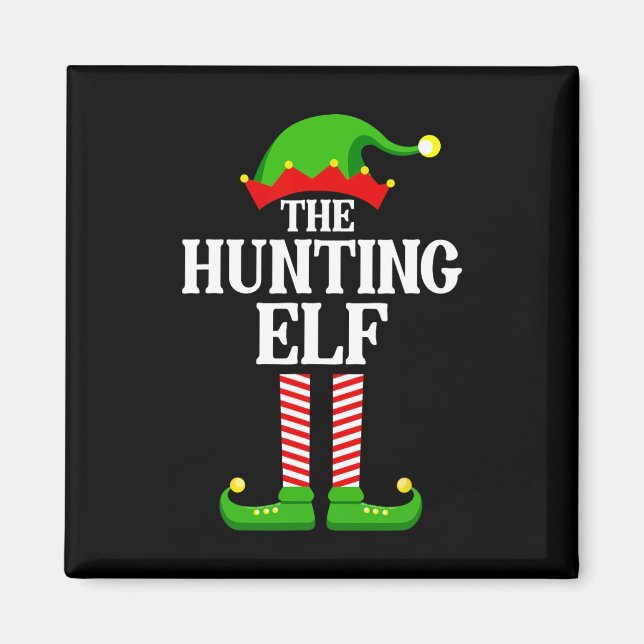 Hunting Elf Family Matching Group Funny Christmas  Magnet (Front)