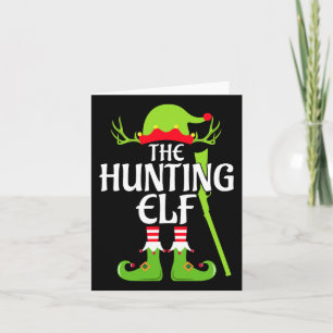 Hunting Elf Matching Family Group Christmas Party Card