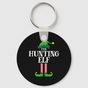 Hunting Elf Matching Family Group Christmas Party Key Ring
