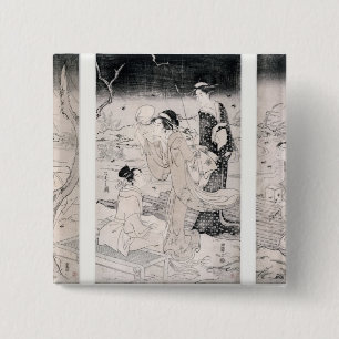 Hunting fireflies at nightfall, 1796-97 15 cm square badge