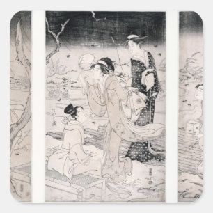 Hunting fireflies at nightfall, 1796-97 square sticker