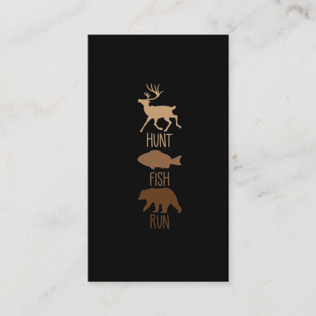 Hunting Fishing Bear Outdoor Wilderness Camping Business Card (Front)