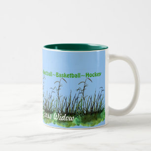 Hunting, Fishing, etc..Leaving Me A Grass Widow... Two-Tone Coffee Mug