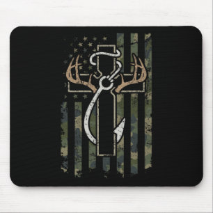 Hunting Fishing Faith - Christian Hunter Fisherman Mouse Mat