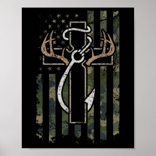 Hunting Fishing Faith - Christian Hunter Fisherman Poster