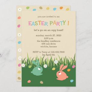 Hunting for Easter Eggs Party Invitations