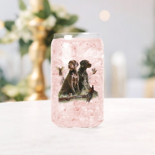 Hunting, German Wirehaired Pointer Can Glass