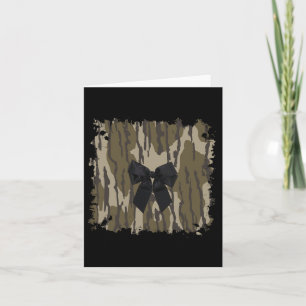 Hunting Girl Camo Black Bow Ribbon Card