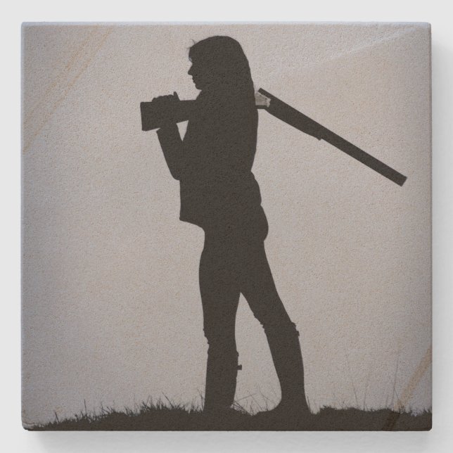 Hunting Girl Stone Coaster (Front)
