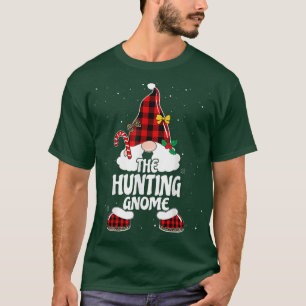 Hunting Gnome Buffalo Plaid Matching Family Christ T-Shirt