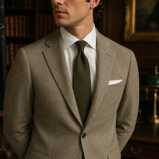 Hunting Green Herringbone Tweed Tie (Creator Uploaded)