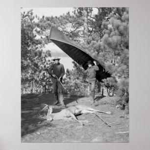 Hunting in the Adirondacks, 1902. Vintage Photo Poster