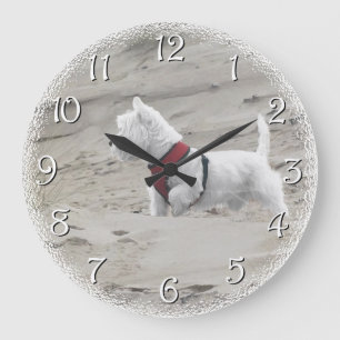 Hunting in the Dunes Large Clock